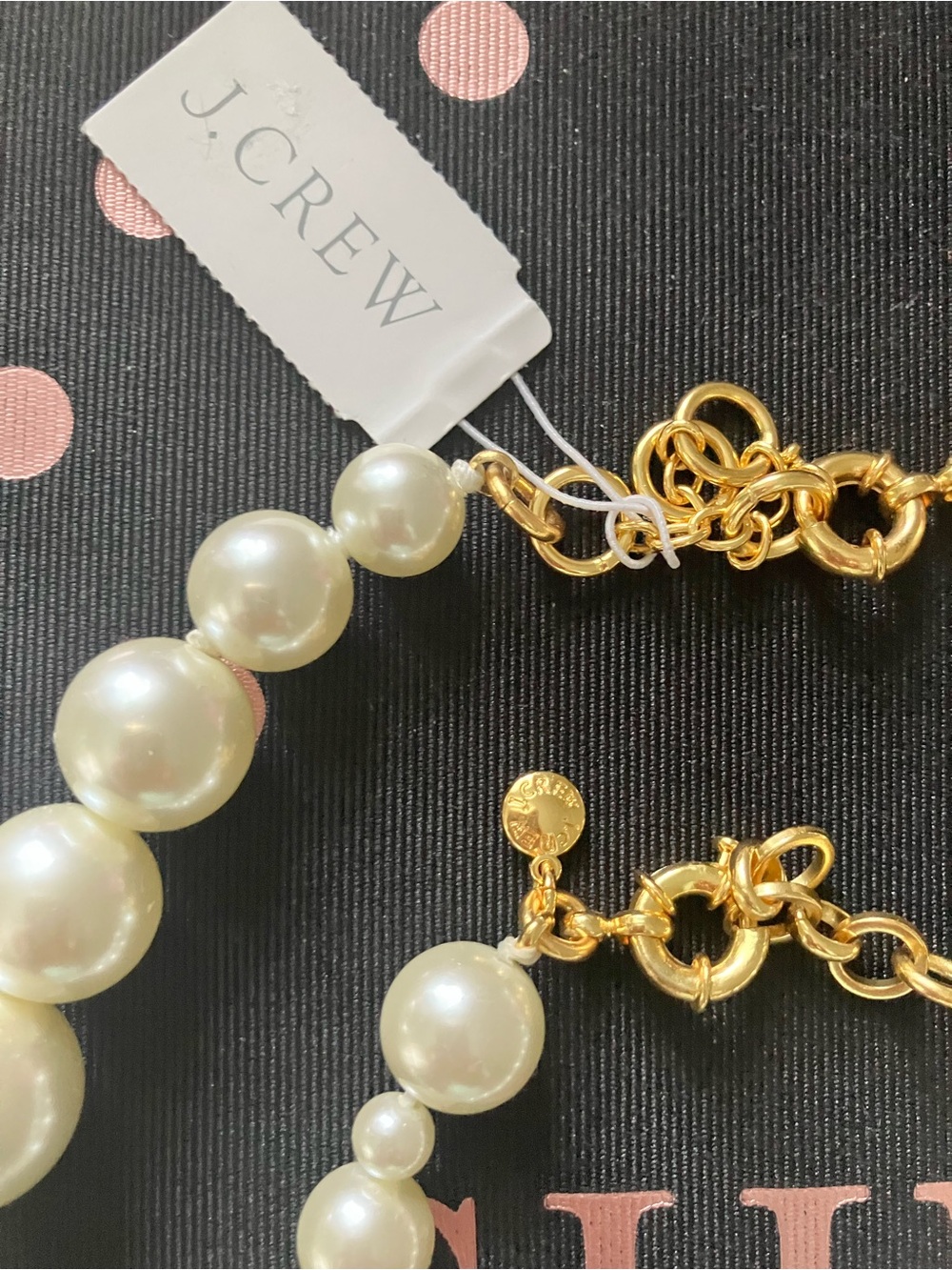NWT J.Crew Cream Pearl Ball Necklace and Bracelet Set with Gold Accents - Picture 6 of 7